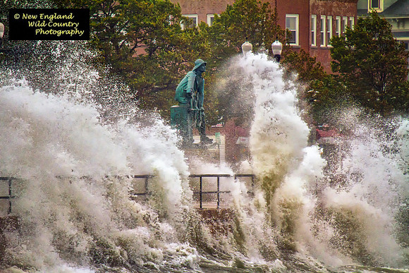 Gloucester Fishermans Statue - Hurricane Irene